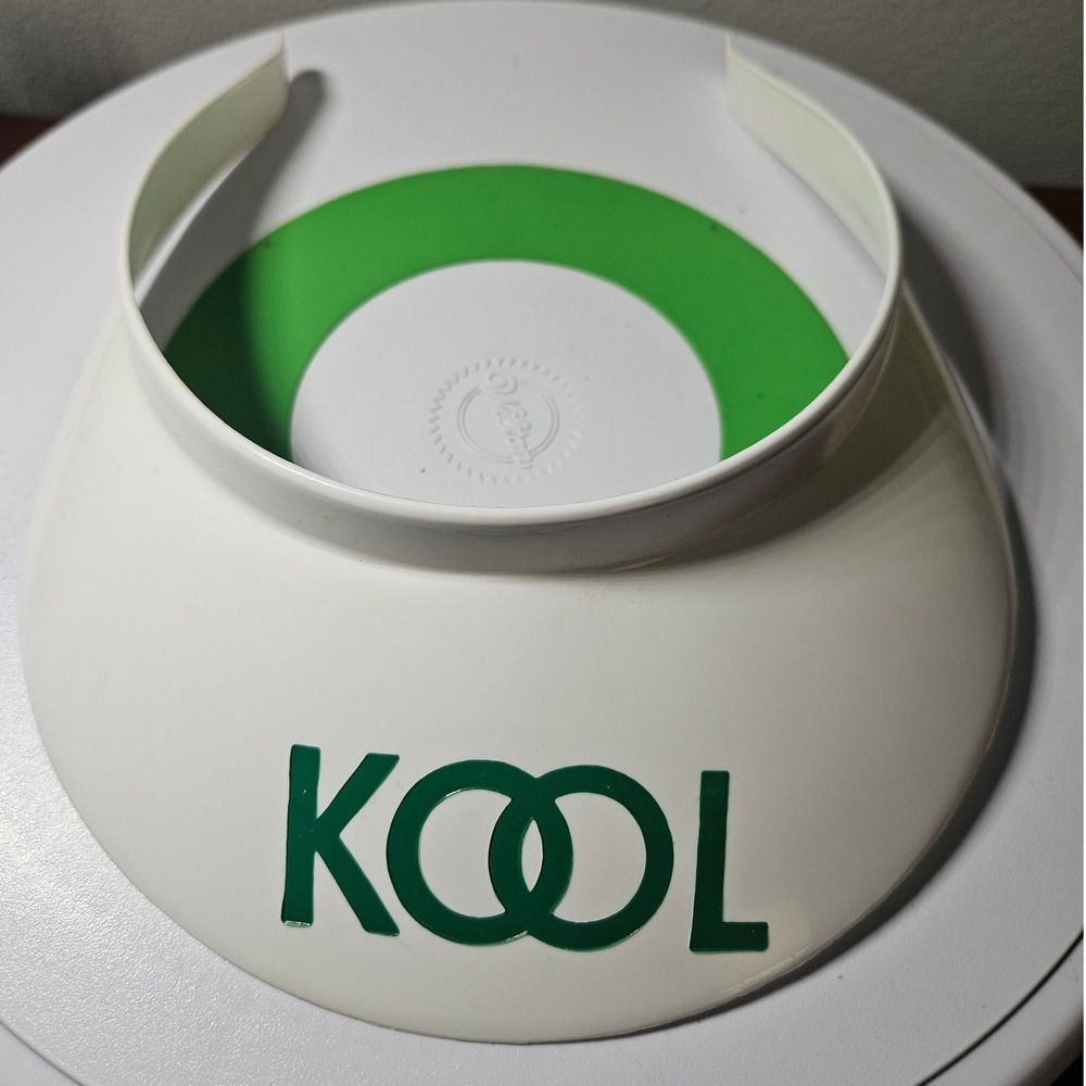 Kool Cigarettes Sun Visor Unisex OS White Green Vintage Promotional Clip On Hat